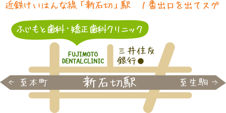 ふじもと歯科・矯正歯科クリニック　地図